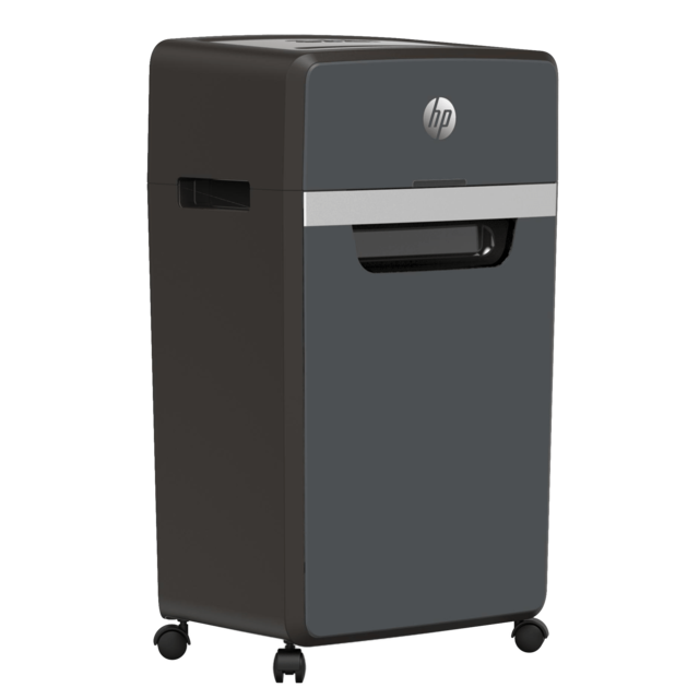 HP Pro Shredder 24CC Aktenvernichter mit Partikelschnitt P-4, 4 x 35 mm, bis 24 Blatt, schwarz