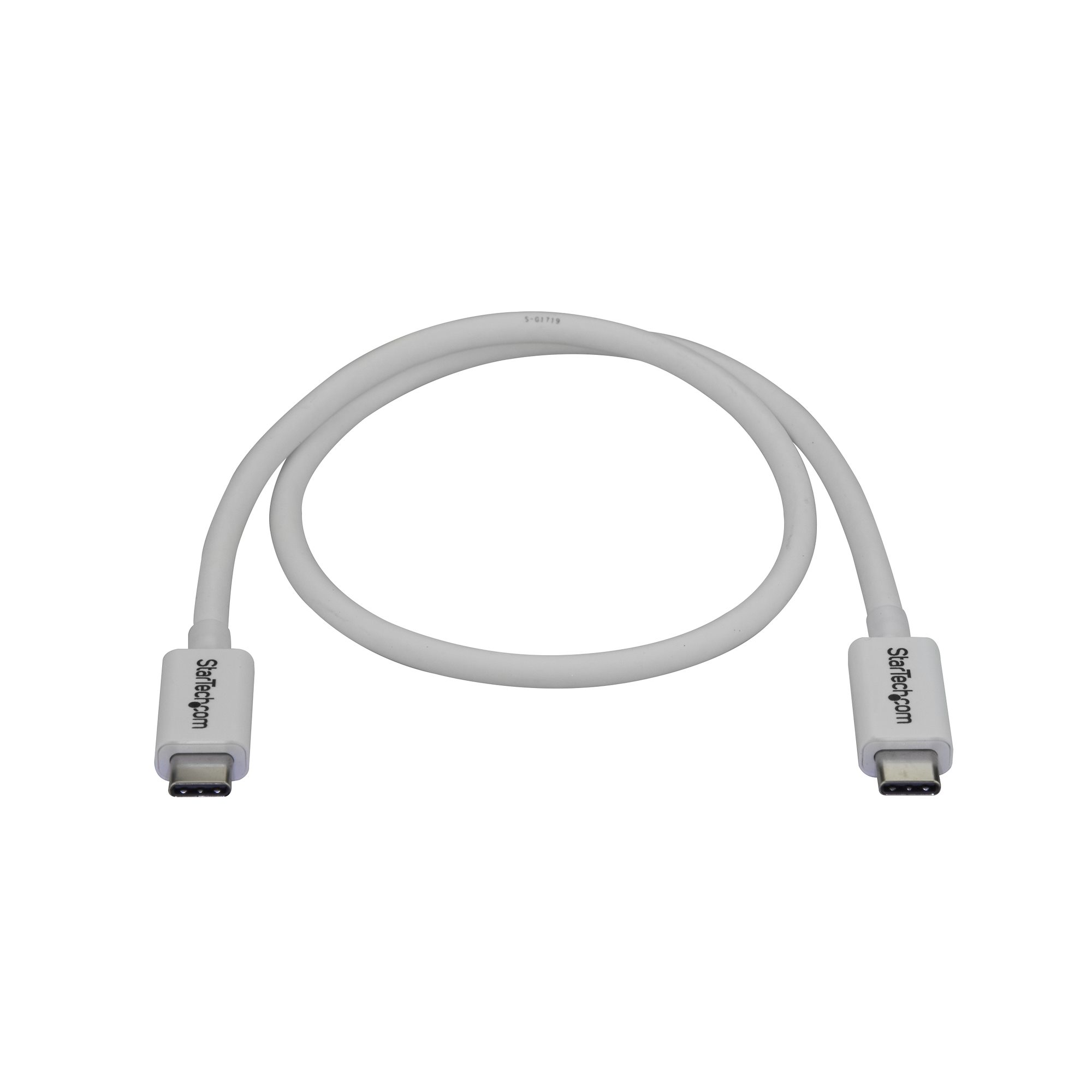 STARTECH.COM Thunderbolt 3 Cable - 40Gbps - 0.5m - White - Thunderbolt USB and DisplayPort Compatible
