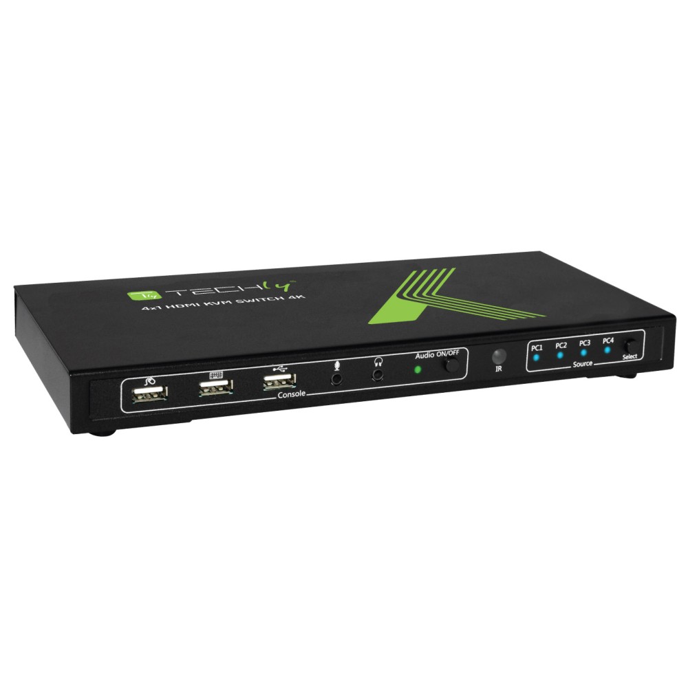 Techly KVM Switch USB, HDMI, 4K, 4 Wege