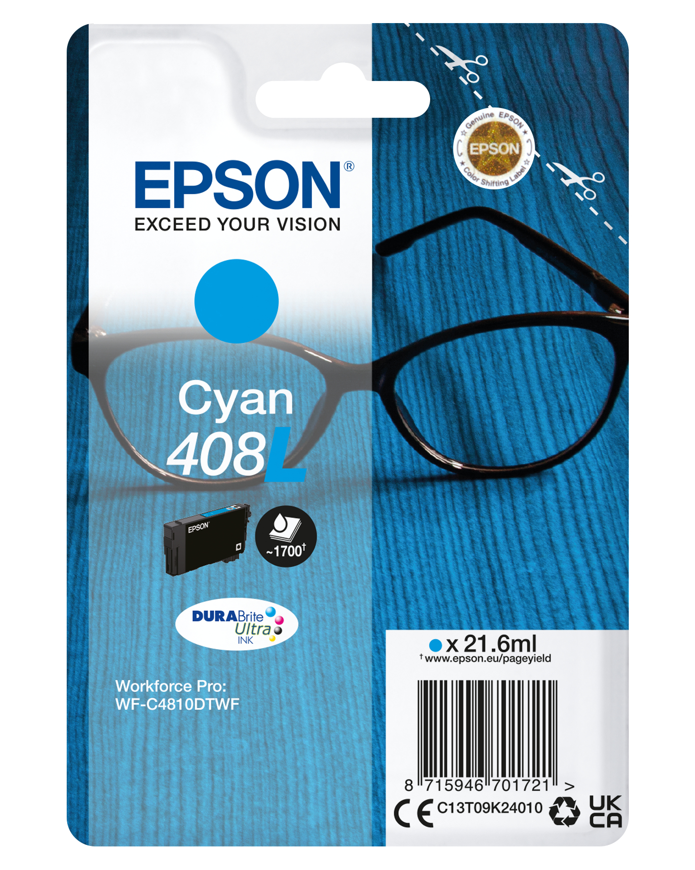 EPSON 408L/T09K2 (Brille) cyan Druckerpatrone