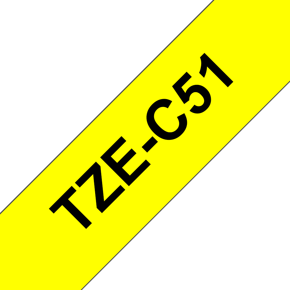 TZE-C51 LAMINATED TAPE 24MM 5M BLACK ON SIGNAL YELLOW