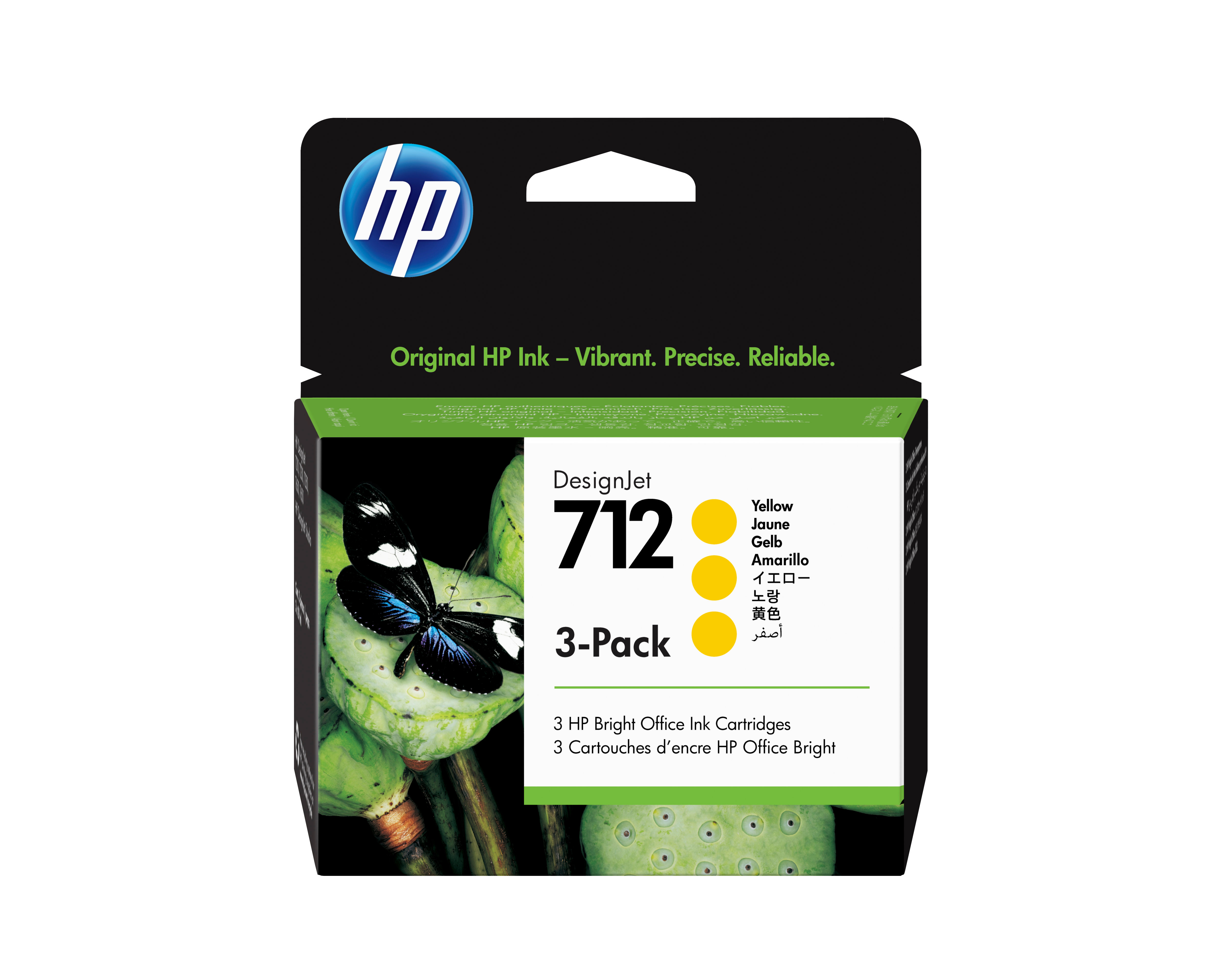HP 712 3x Gelb Tintenpatrone