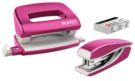 LEITZ Locher und Heftgeräte Set NeXXt WOW pink