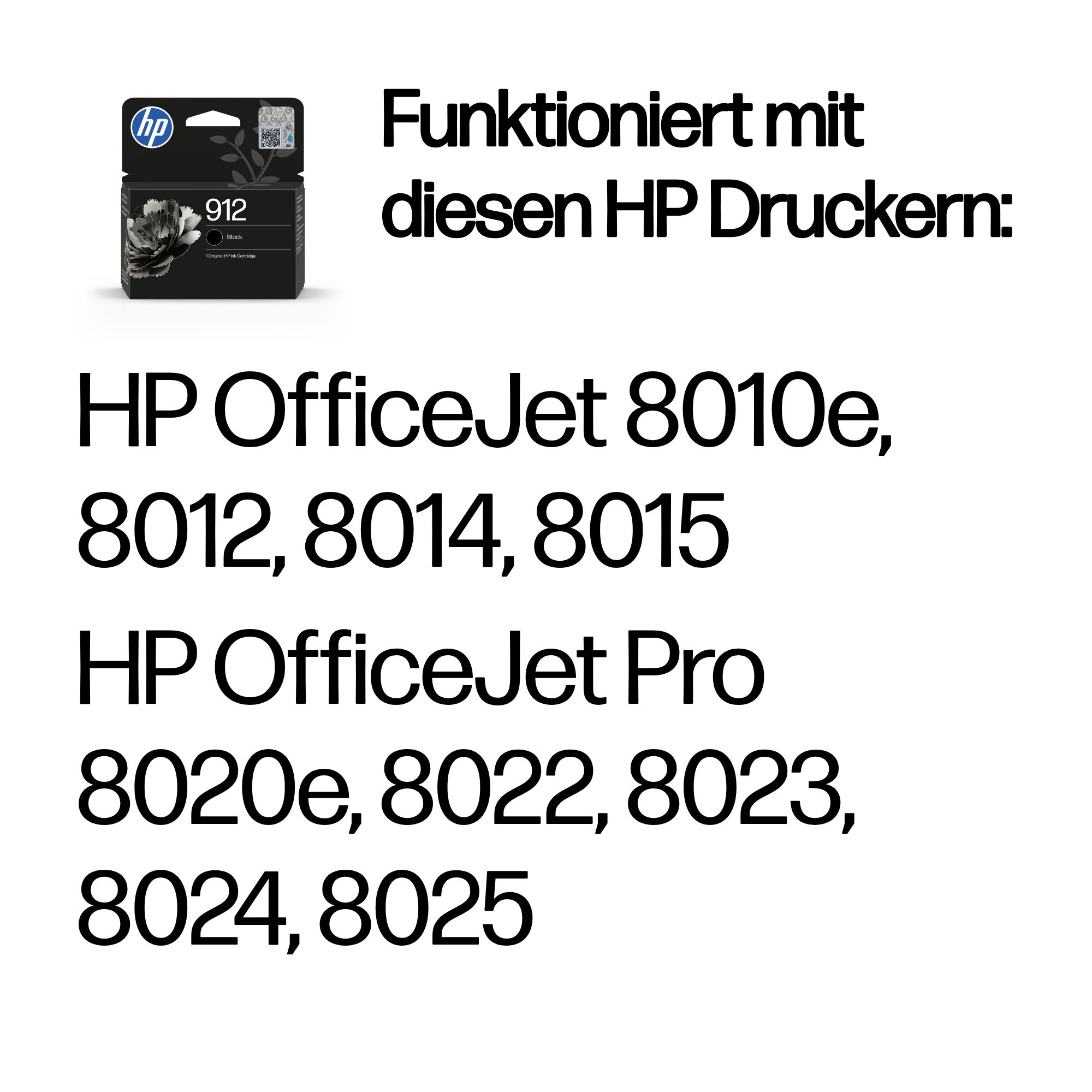 HP 912 Schwarz Tintenpatrone 8,29ml