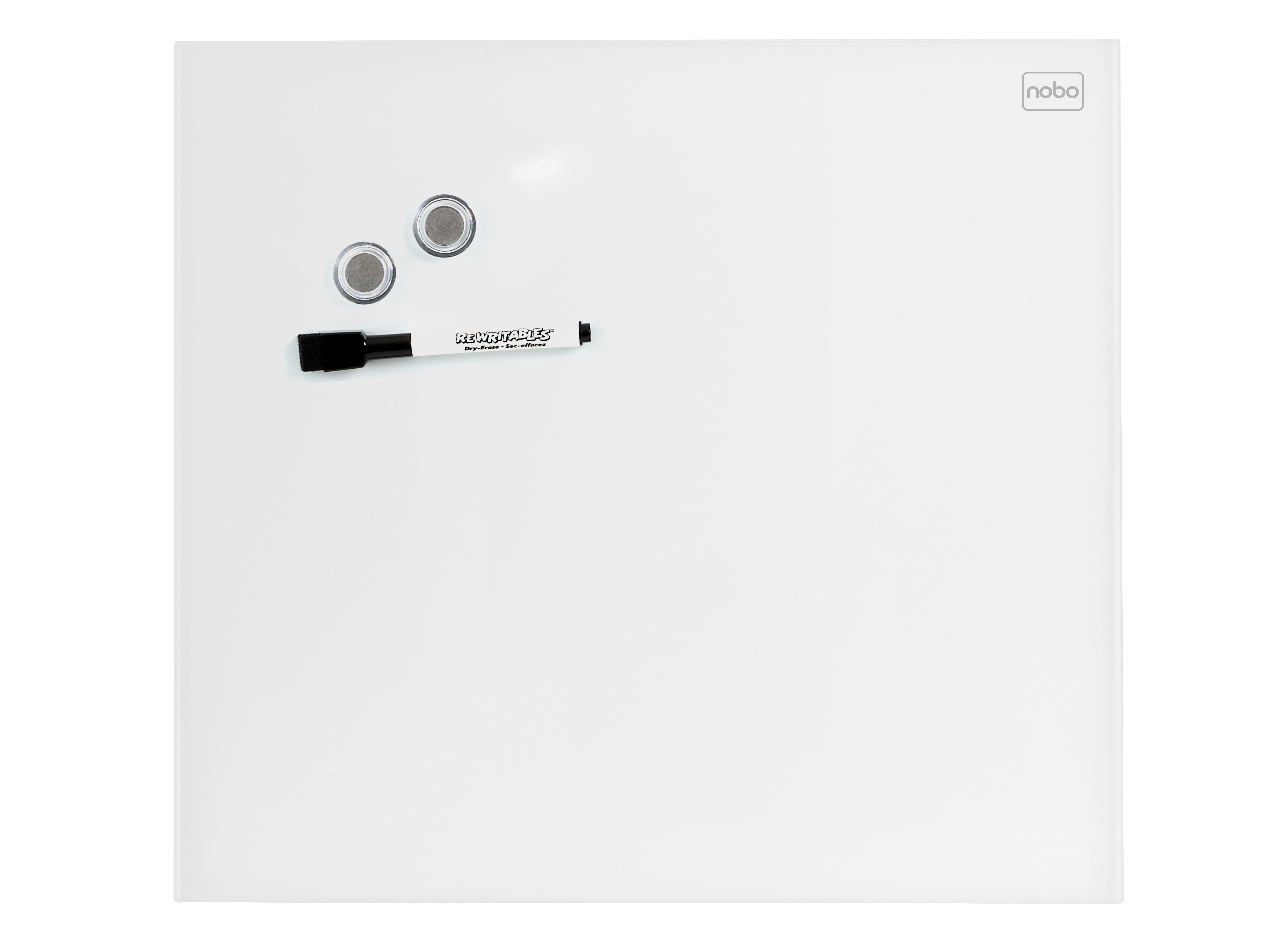 nobo Glas-Magnettafel 30,0 x 30,0 cm brillant weiß