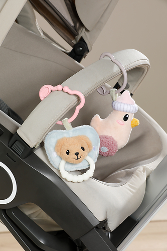 Flasche für Babys mit Rassel im Inneren und Clip, waschbar, Babyflasche