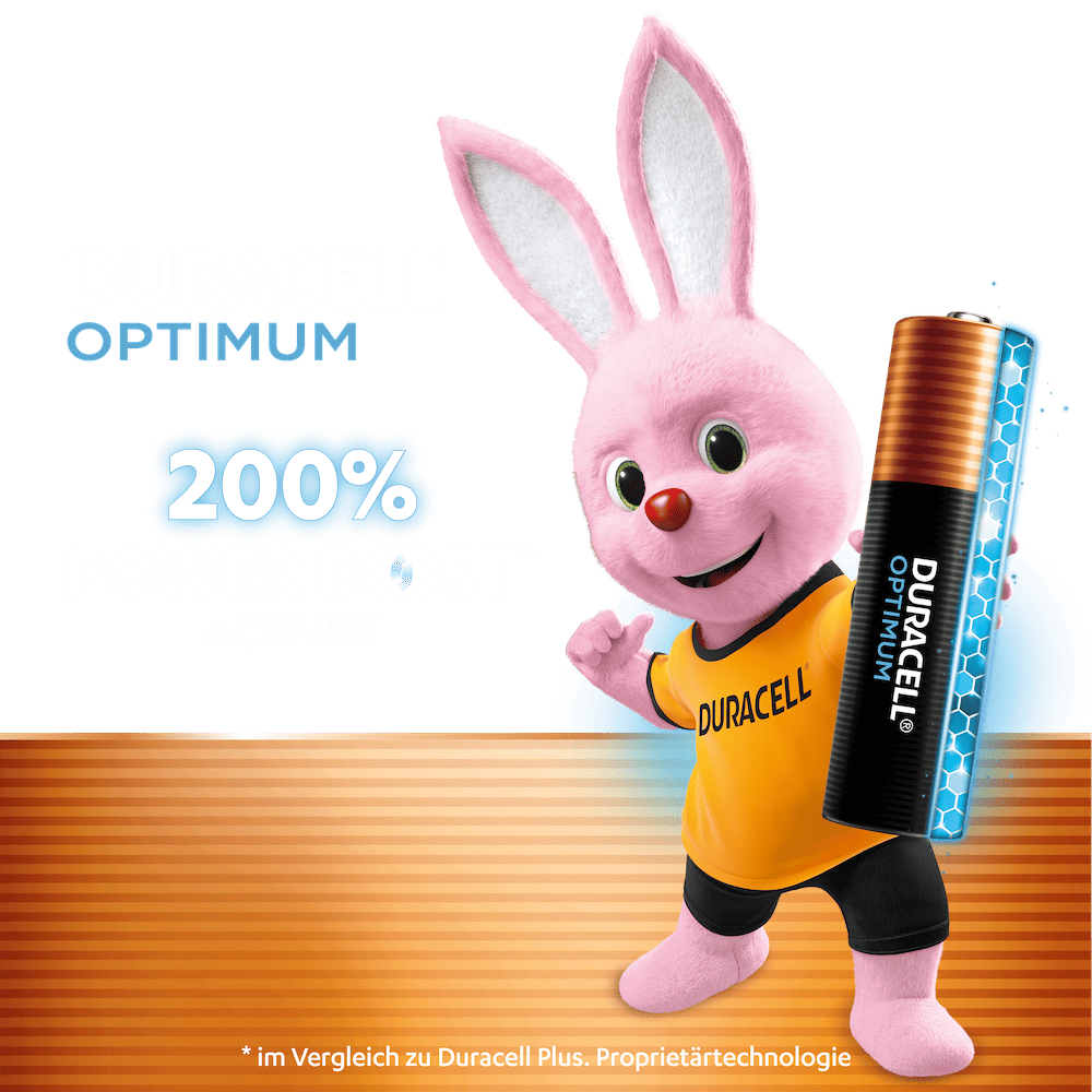 DURACELL Batterien Optimum Alkali-Mangan Micro AAA 1,5 V, 12 St.