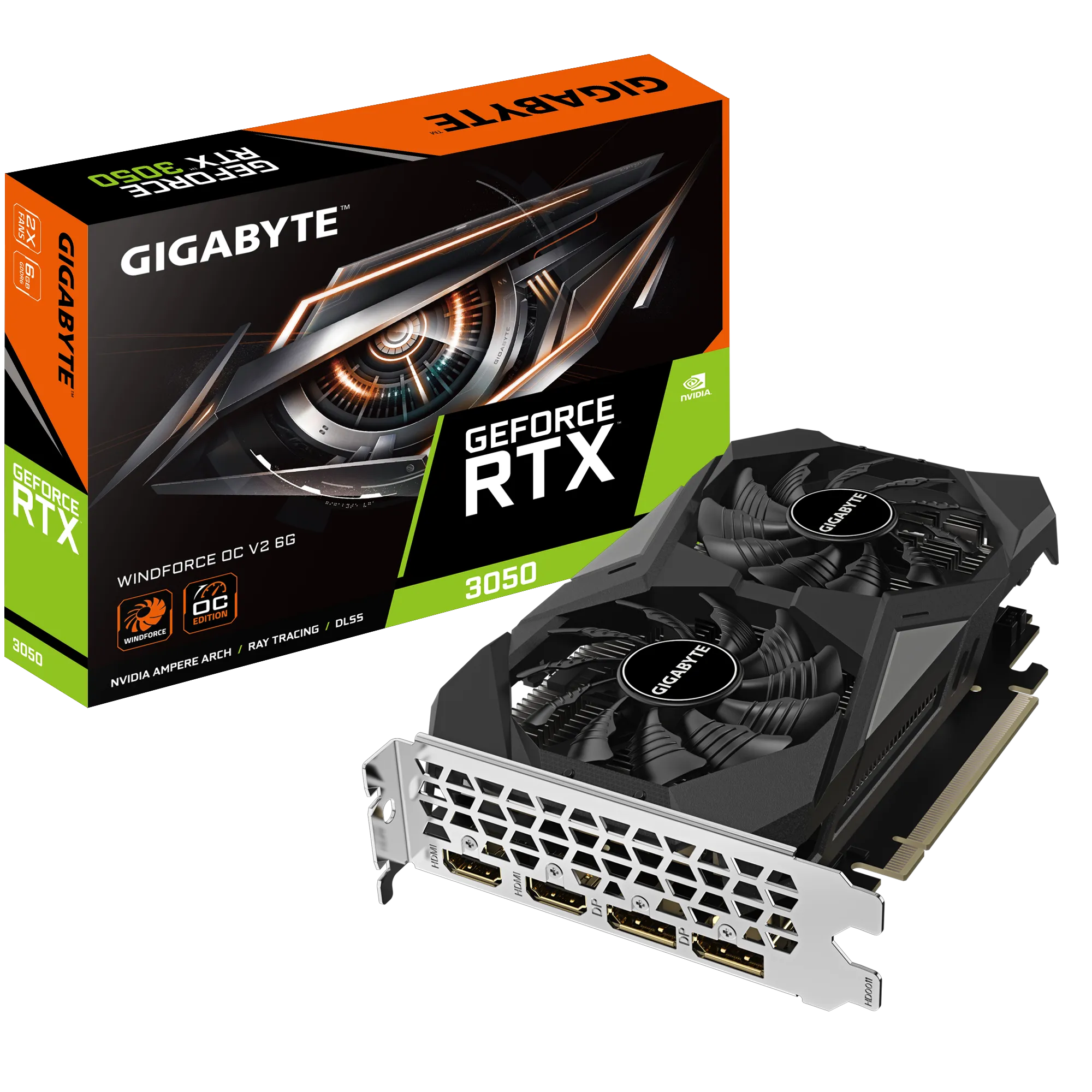 Gigabyte RTX3050 Windforce OC V2 6GB GDDR6 2xHDMI 2xDP