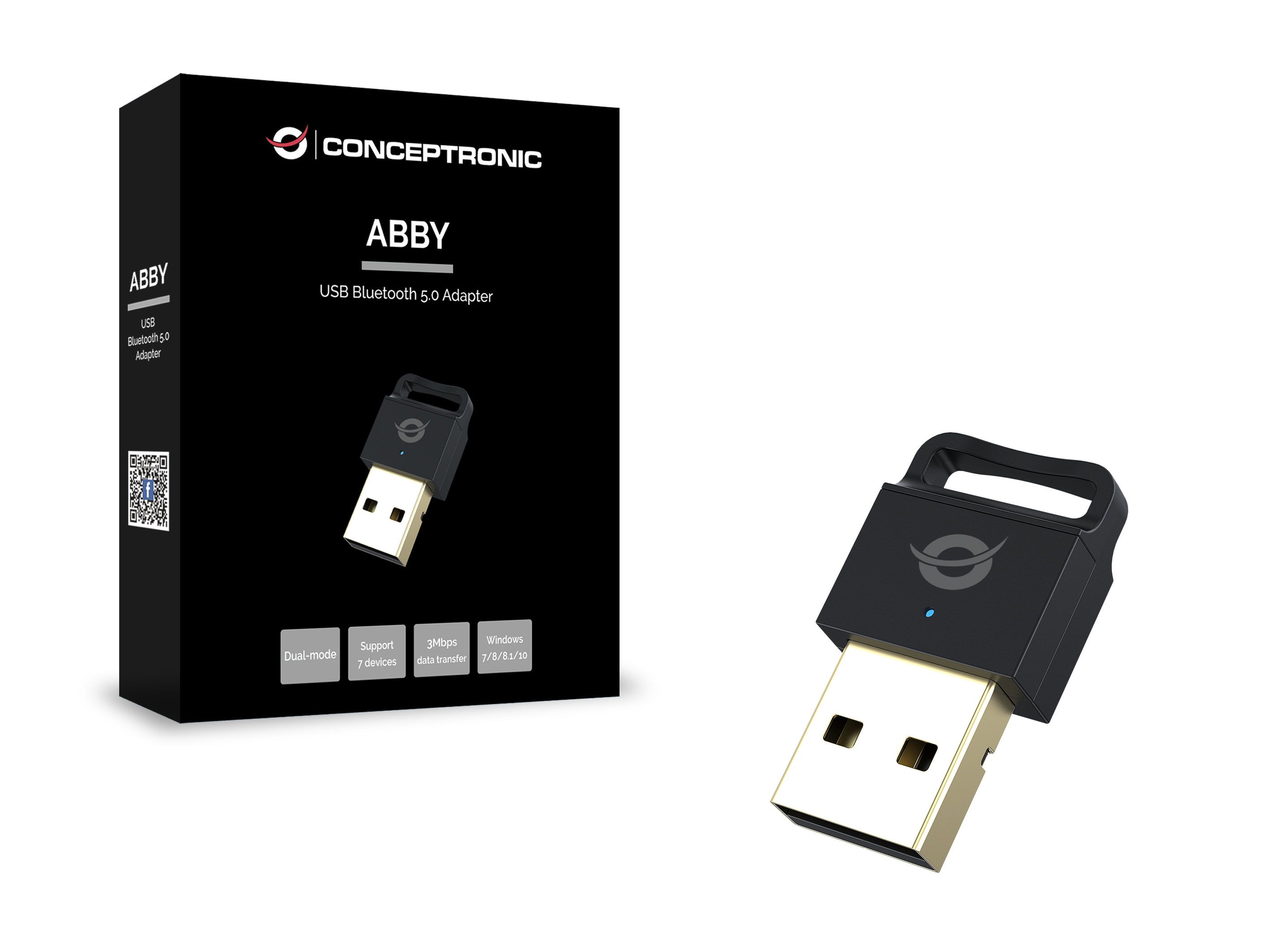 CONCEPTRONIC Bluetooth5.0 Adapter NanoUSB 10-20m schwarz