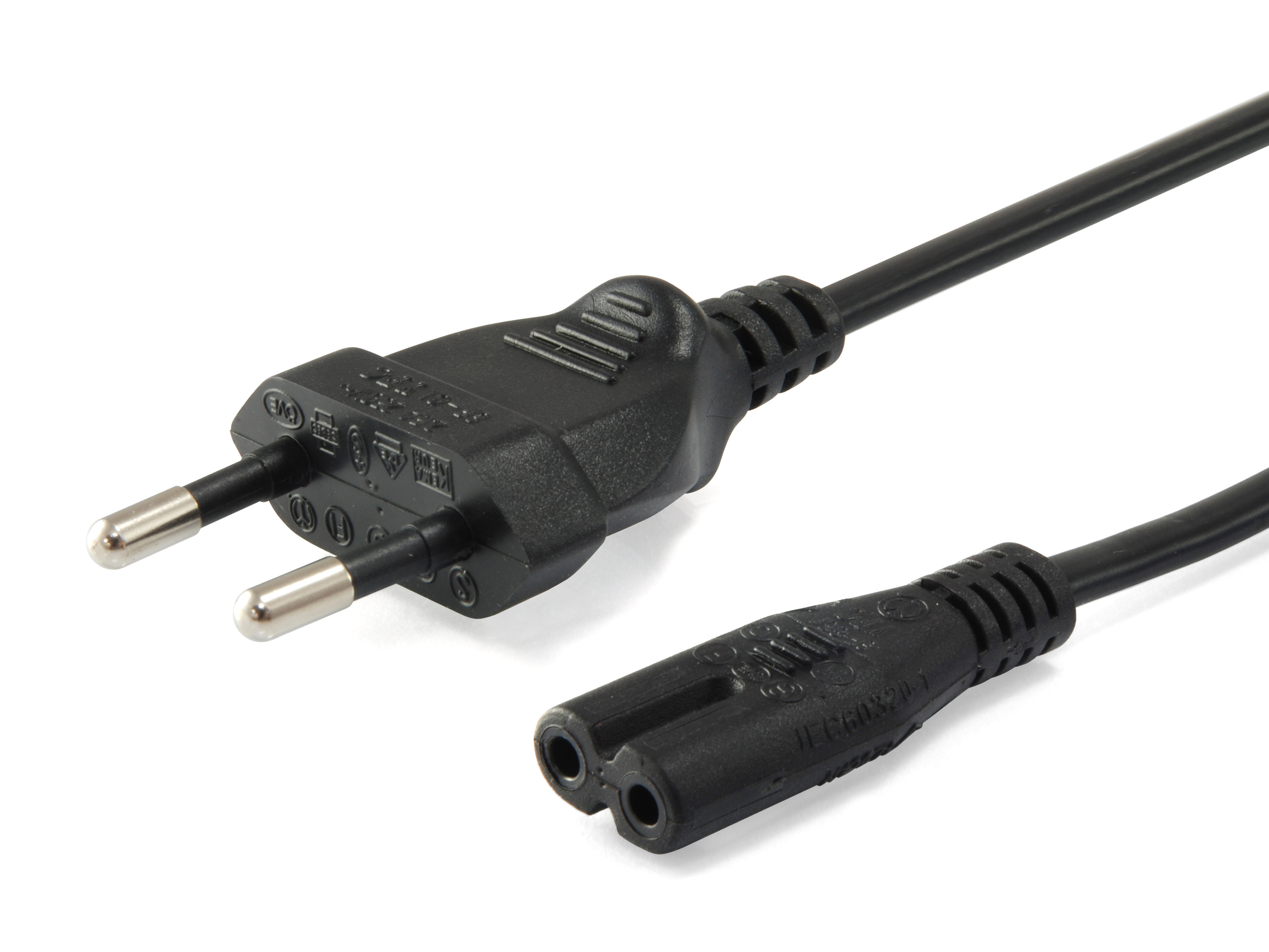 Equip Stromkabel 2pin Euro ->C7 St/Bu schwarz 3.00m PVC Polybeutel