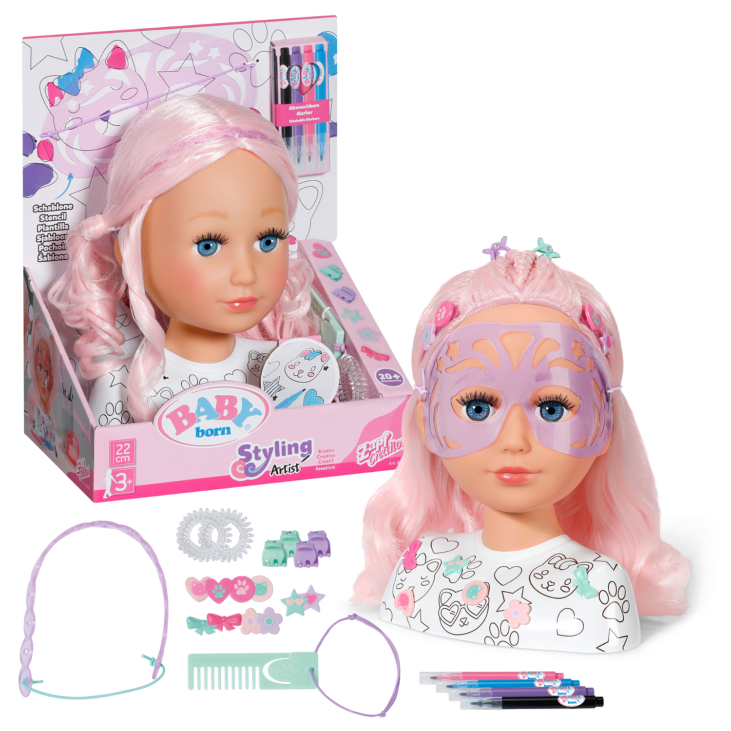 BABY born® Stylingkopf Kreativ, Schmink- und Frisierkopf