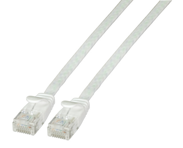 EFB RJ45 Flachpatchkabel U/UTP Cat.6A PVC 1.00m weiß