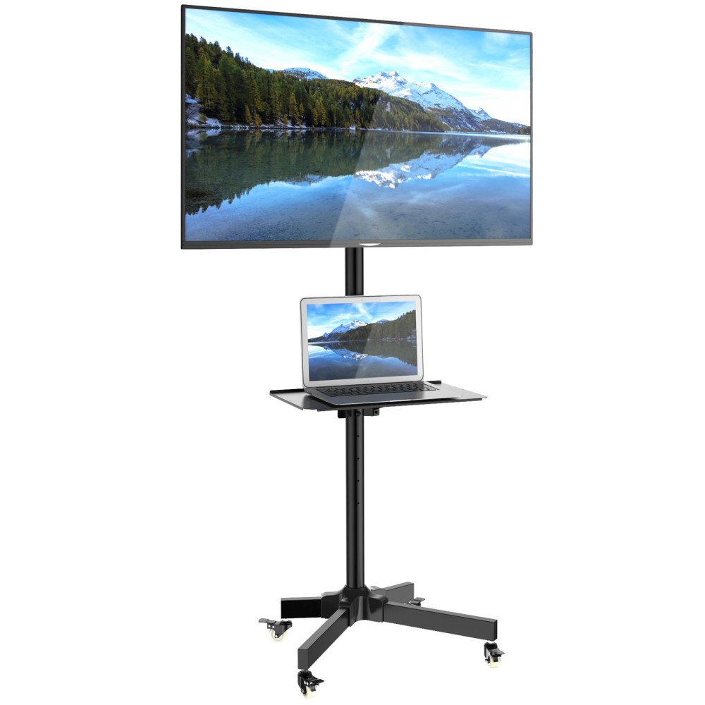 TECHLY TV Wagen fuer Displays Bildschirme LCD LED 59-140cm 23-55Zoll fuer Ihre Ausstattung bis 25KG VESA max 400X400