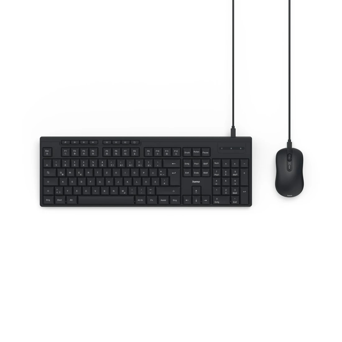 hama CKM-200 Tastatur-Maus-Set kabelgebunden schwarz