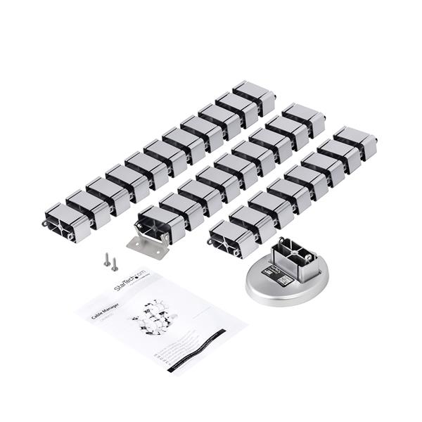 STARTECH.COM Spine Cable Management - Weighted Base Plate - Cord Cover - Cable Organizer - Cord Protector - Cable Raceway
