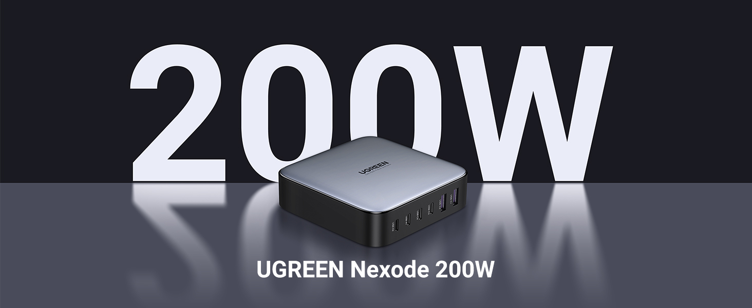 UGREEN Nexode CD271 GaN Desktop Charger 200W Tischladegerät 2x USB-C 100W PD 2x USB-C 65W 2x USB-A