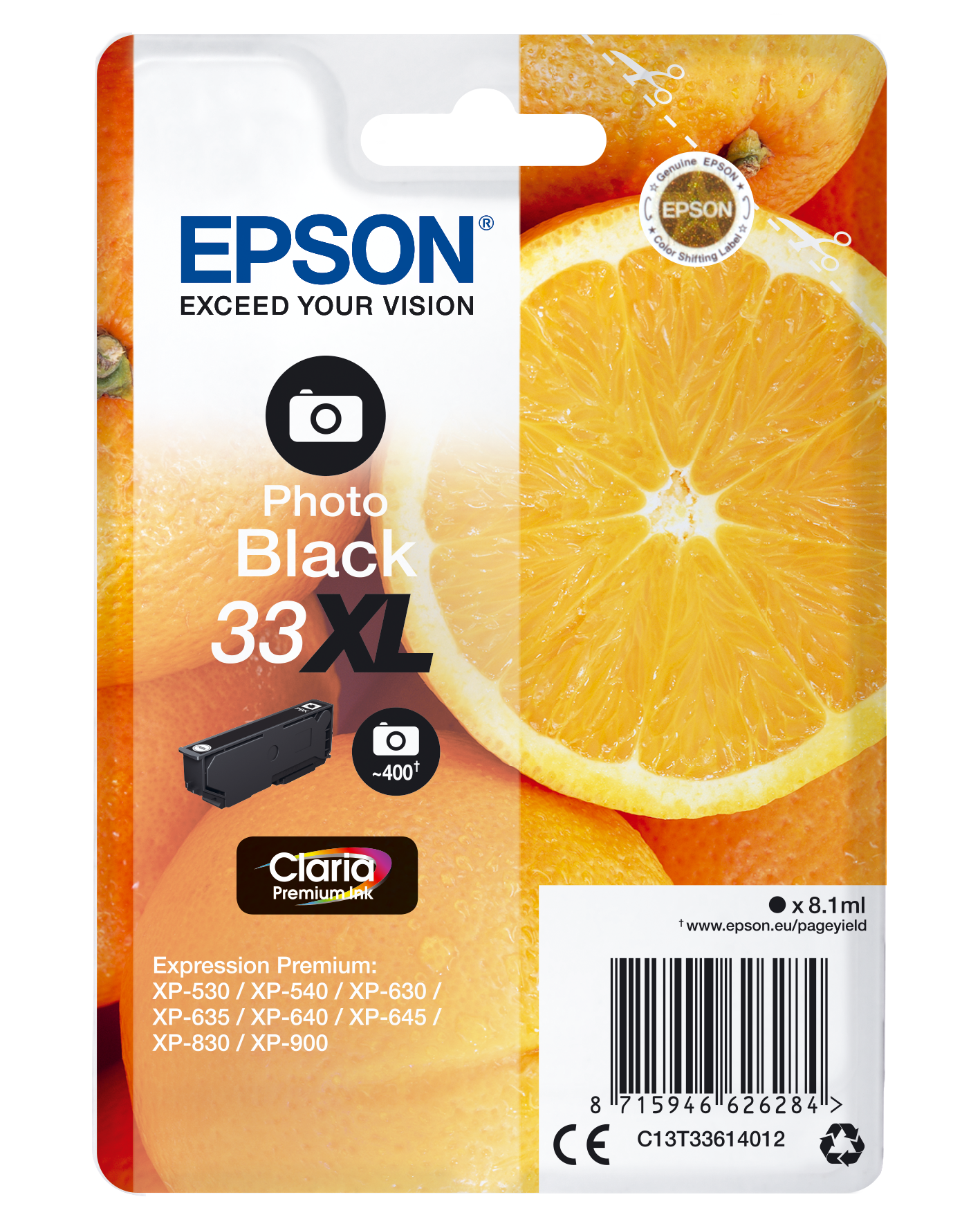 EPSON 33XL / T3361XL (Orangen) photo schwarz Druckerpatrone