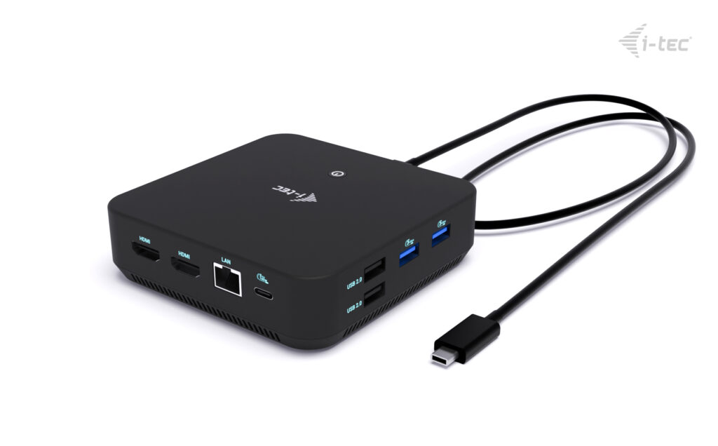 I-TEC USB-C DS 2 x HDMI 1x DP 1x GLAN 1x USB-C 3.2 3x USB-A 3.2 2x USB 2.0 1x 3,5mm Audio/Mic 1x 100W USB-C Power Delivery