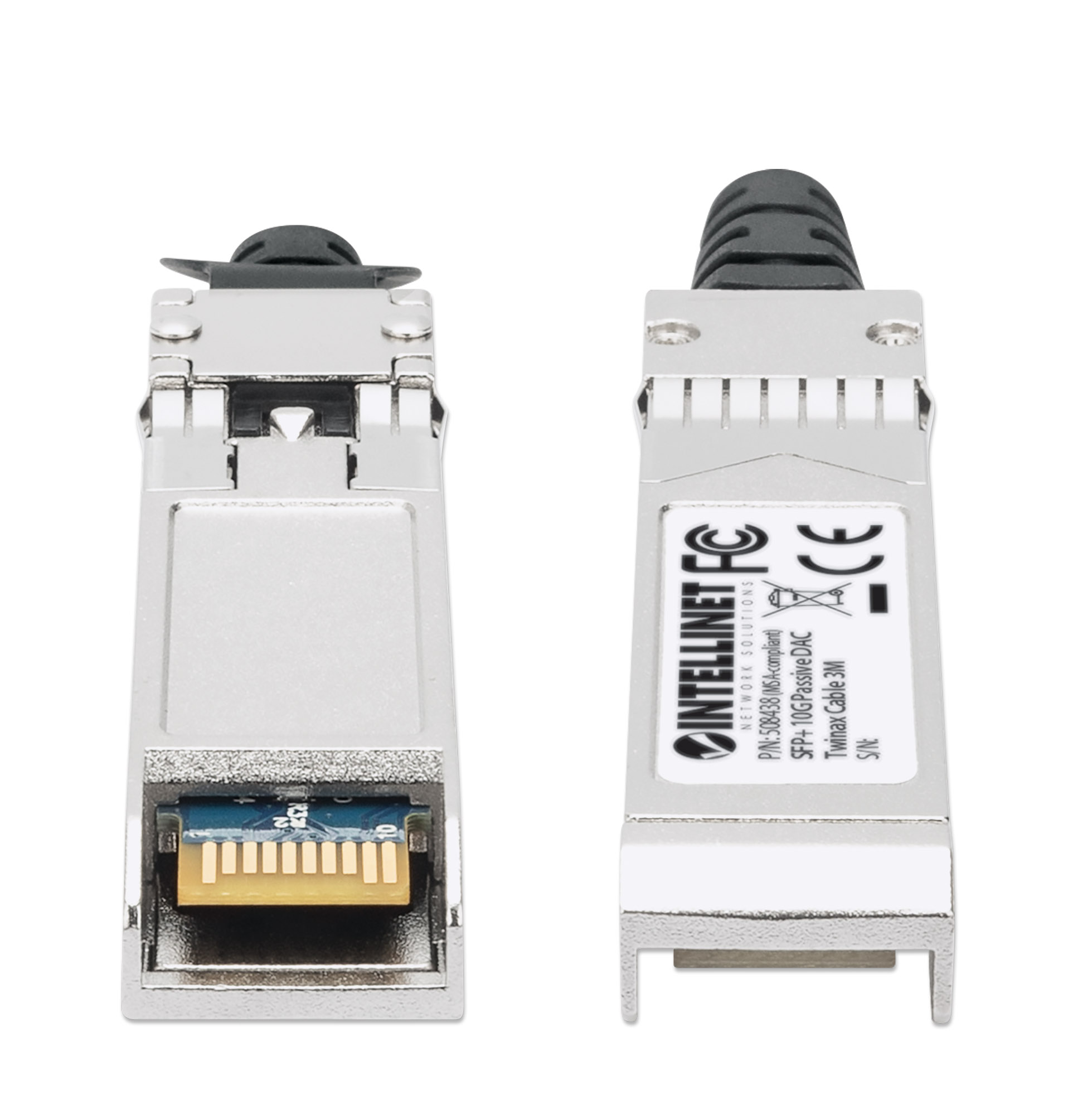 INTELLINET SFP+ 10G Passives DAC Twinax-Kabel SFP+ auf SFP+ 3 m MSA-konform Direct Attach Copper AWG 30 schwarz