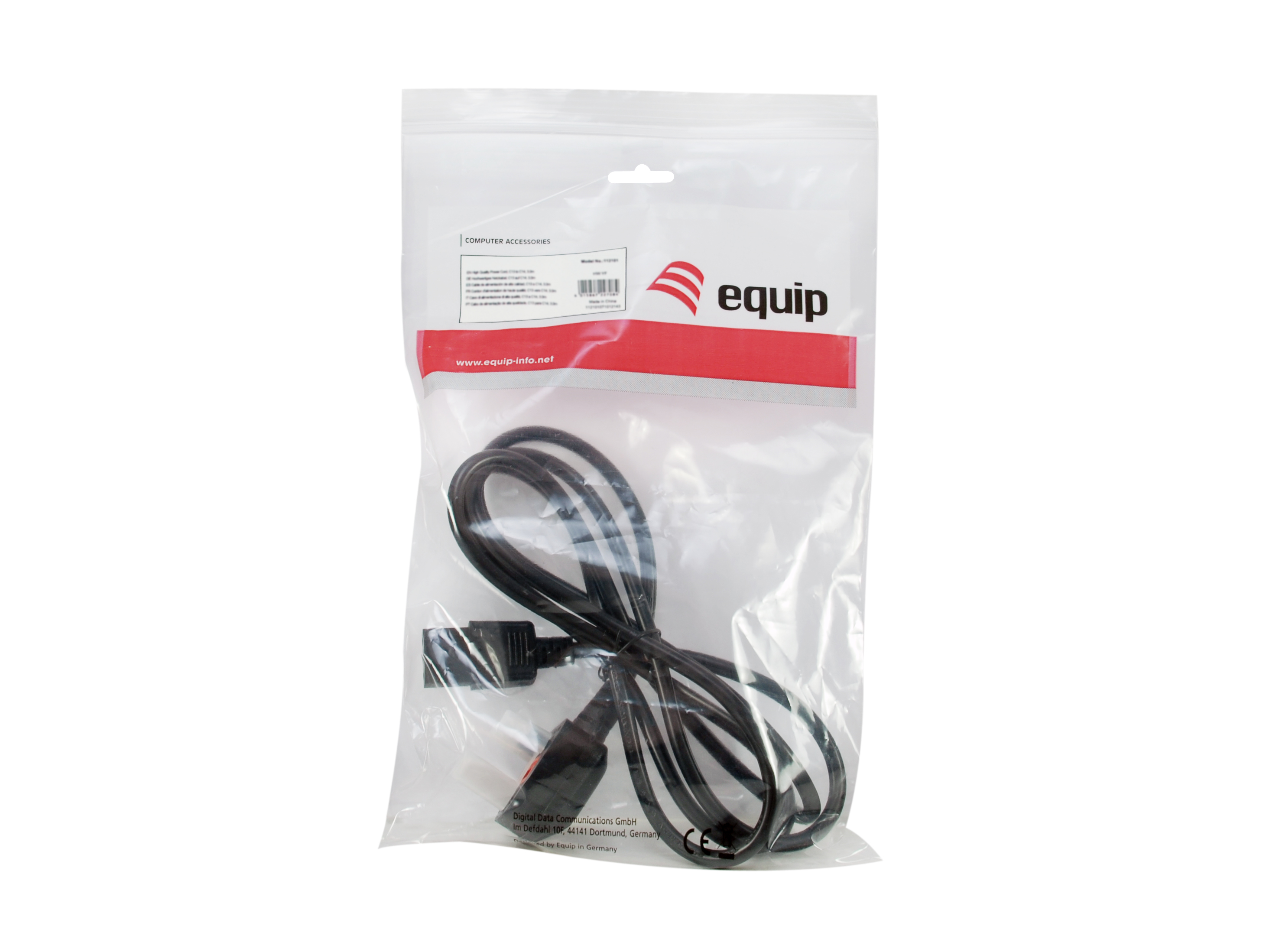 Equip Stromkabel UK-BS1363 ->C13 St/Bu schwarz 2.00m PVC Polybeutel