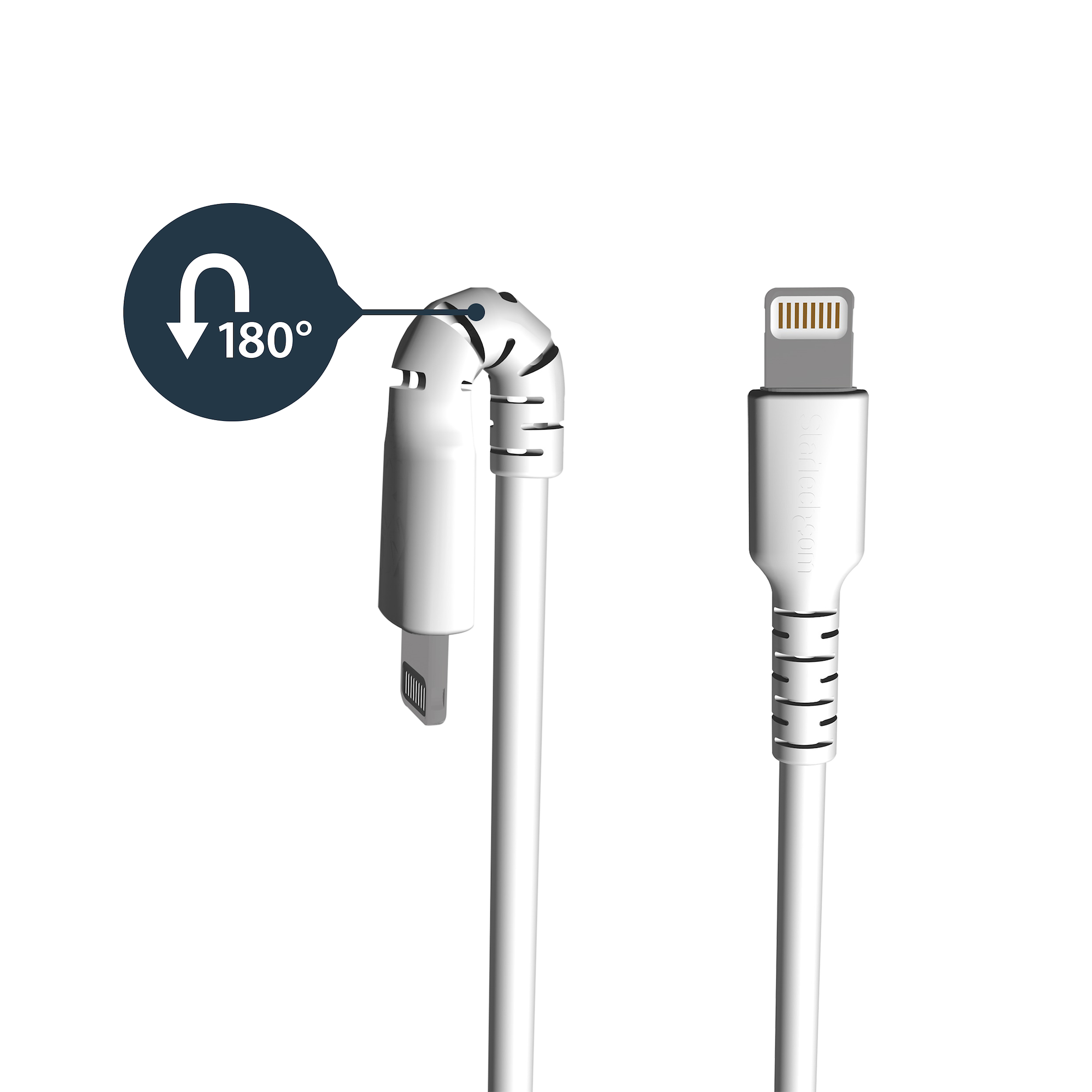 STARTECH.COM USB to Lightning Cable - 3.3 ft / 1m - MFi Certified Lightning Cable - Heavy Duty Lightning Cable - White