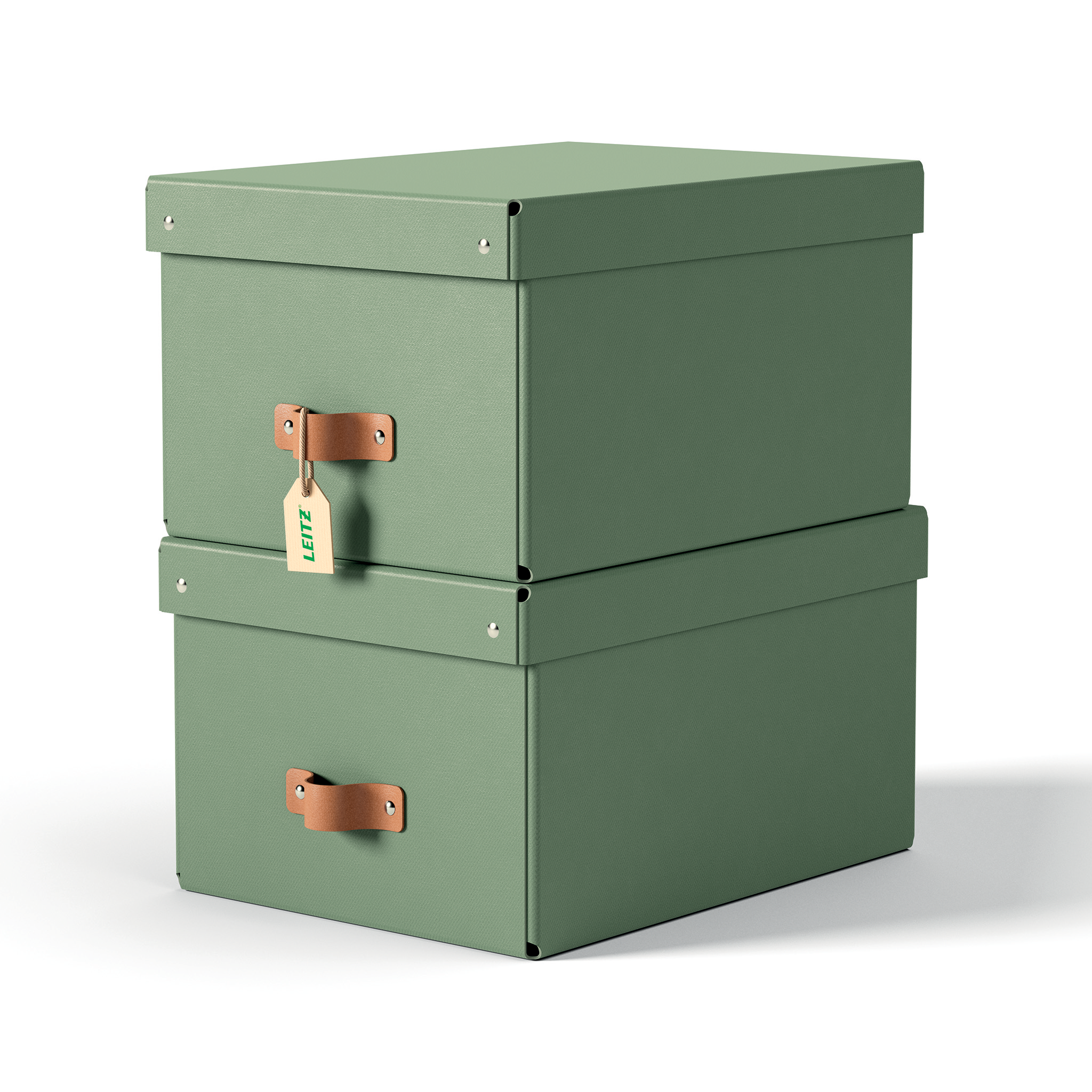 LEITZ Puro Aufbewahrungsboxen 17,0 l grün 27,0 x 37,0 x 20,0 cm, 2 St.