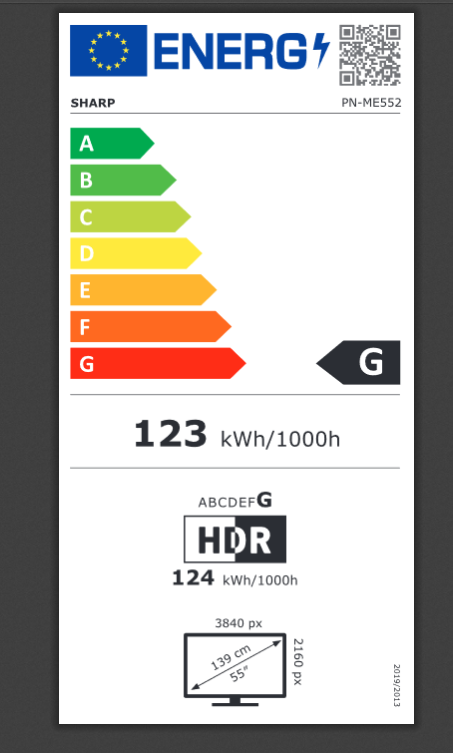 ME552 55IN LFD UHD 450CD/QM 18/7 SOC ANDROID 13 OS D-LED