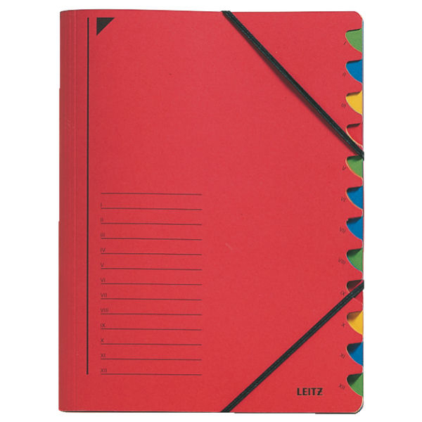 LEITZ Ordnungsmappe 3912 12 Fächer rot, 1 St.