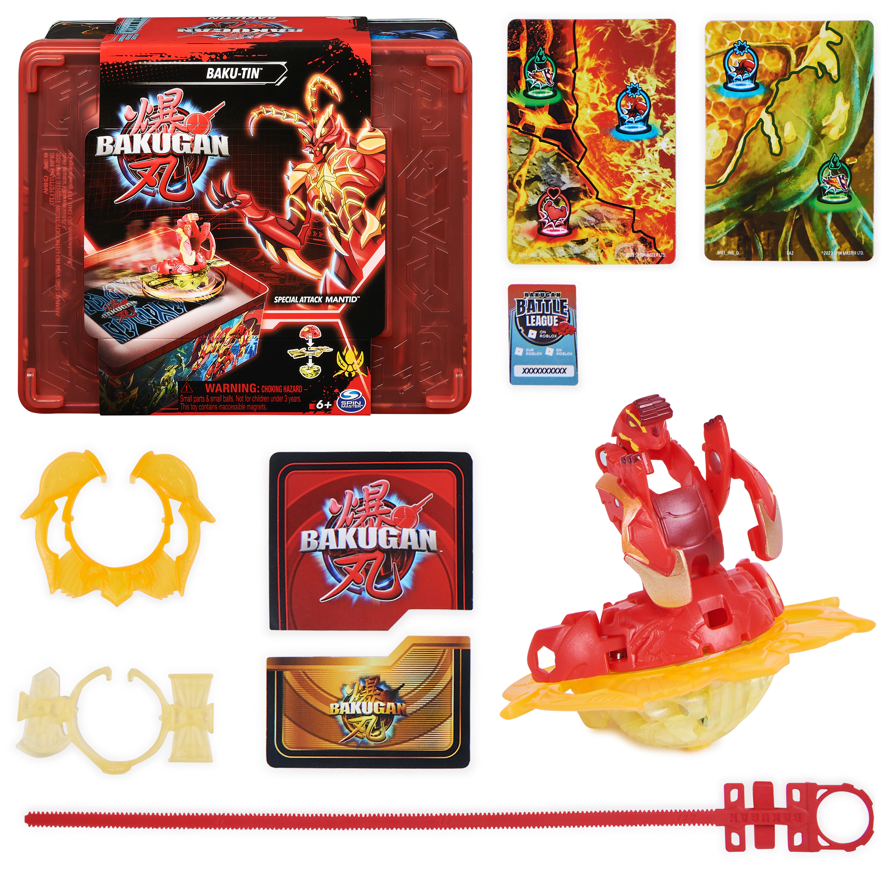 Bakugan 2023 Baku-Tin mit Special Attack Mantid, Geschicklichkeitsspiel
