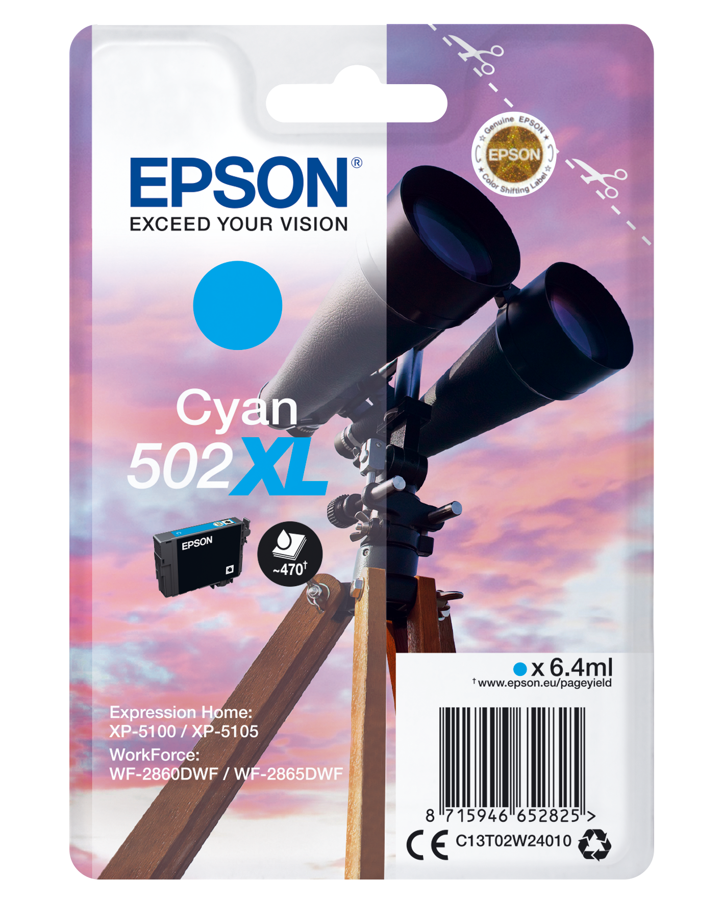 EPSON 502XL/T02W24 (Fernglas) cyan Druckerpatrone