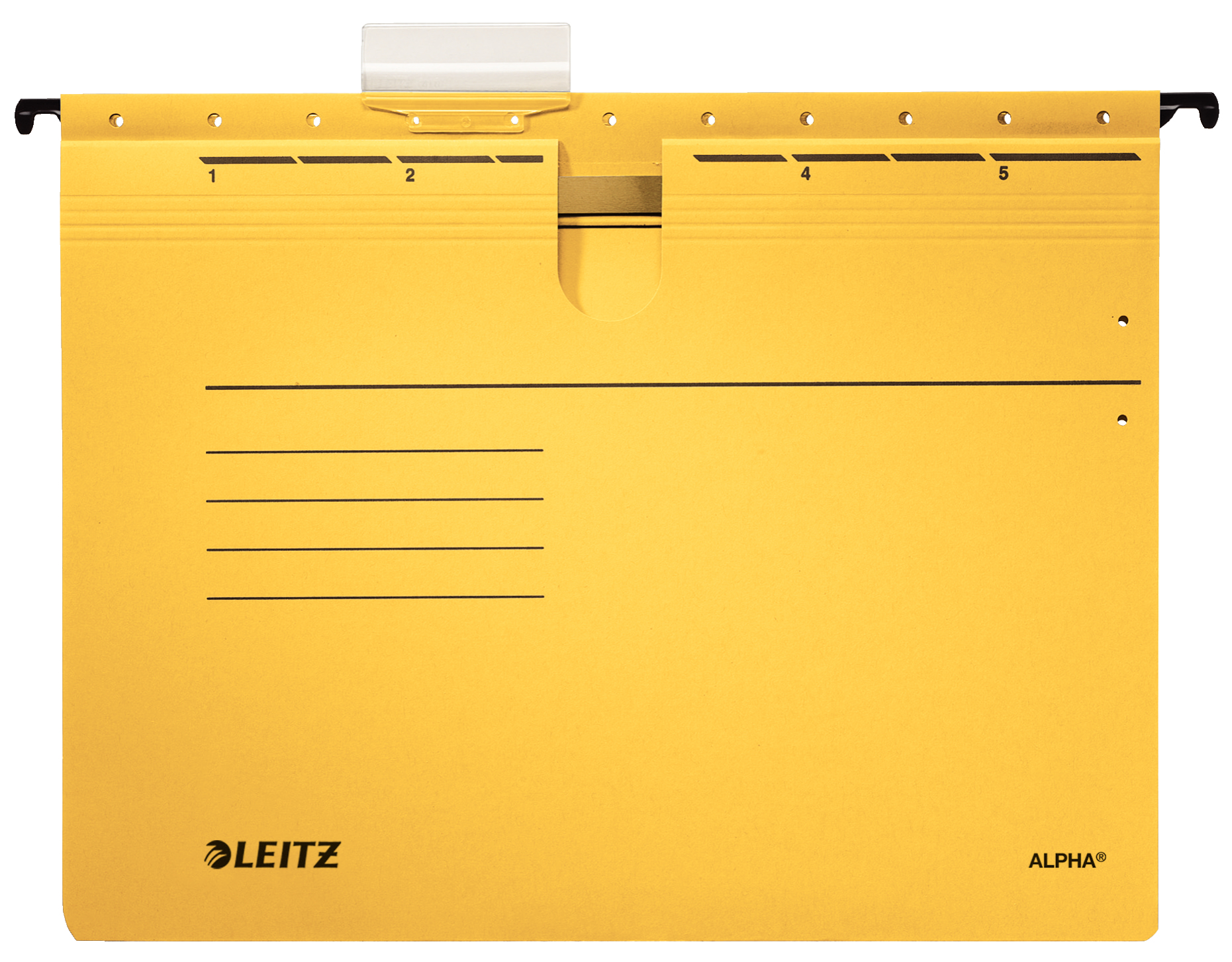 LEITZ Hängehefter ALPHA® 1984 Karton gelb DIN A4 1x kaufmännische Heftung, 5 St.