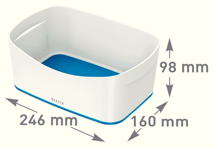 LEITZ MyBox Aufbewahrungsbox 3,0 l perlweiß/blau 24,6 x 16,0 x 9,8 cm, 1 St.