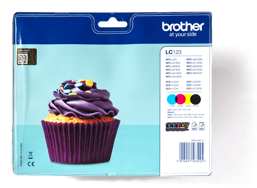 brother LC-123BK/C/M/Y schwarz, cyan, magenta, gelb Druckerpatronen, 4er-Set