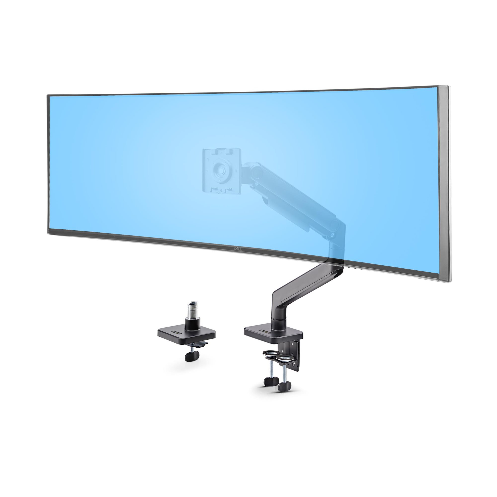 STARTECH.COM Monitortischhalterung fur 124,46cm 49Zoll 32:9 UW Curved-Bildschirm VESA Monitorhalterung mit Federarm max. 20kg