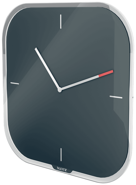 LEITZ Wanduhr Cosy grau Sicherheitsglas 30,0 x 30,0 cm
