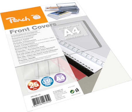 Peach Einbanddeckel klarsicht farblos A4 0,18mm 25 Stk. retail