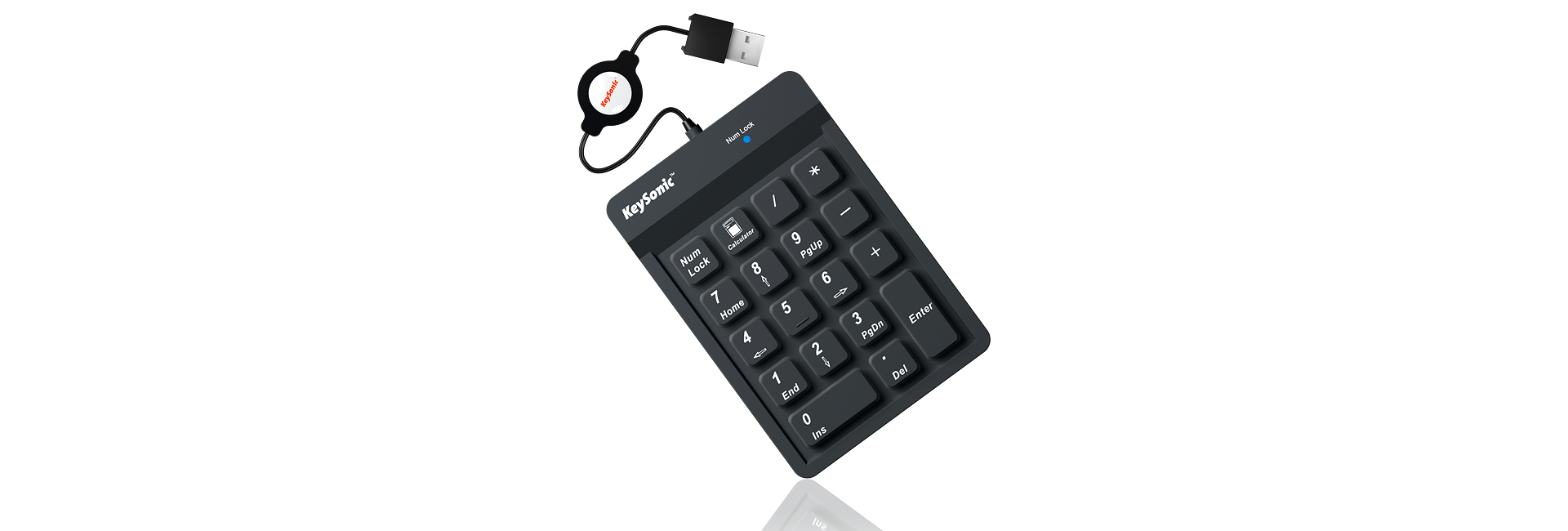 KeySonic Nummernblock-TAS, Silikon, USB, BK, ACK-118BK