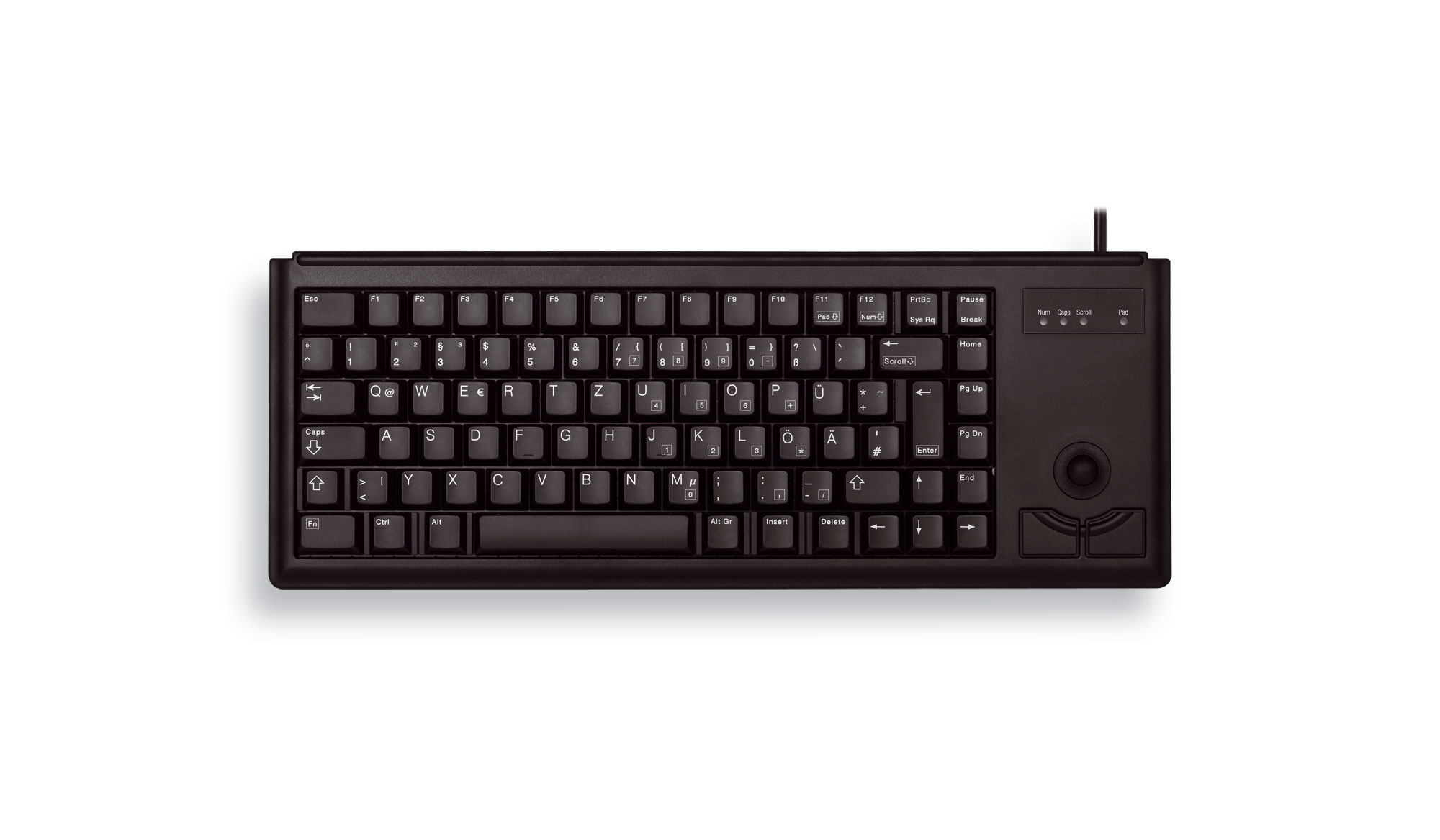 CHERRY ML4400 Tastatur Wired DE TKL 75% +Trackball schwarz