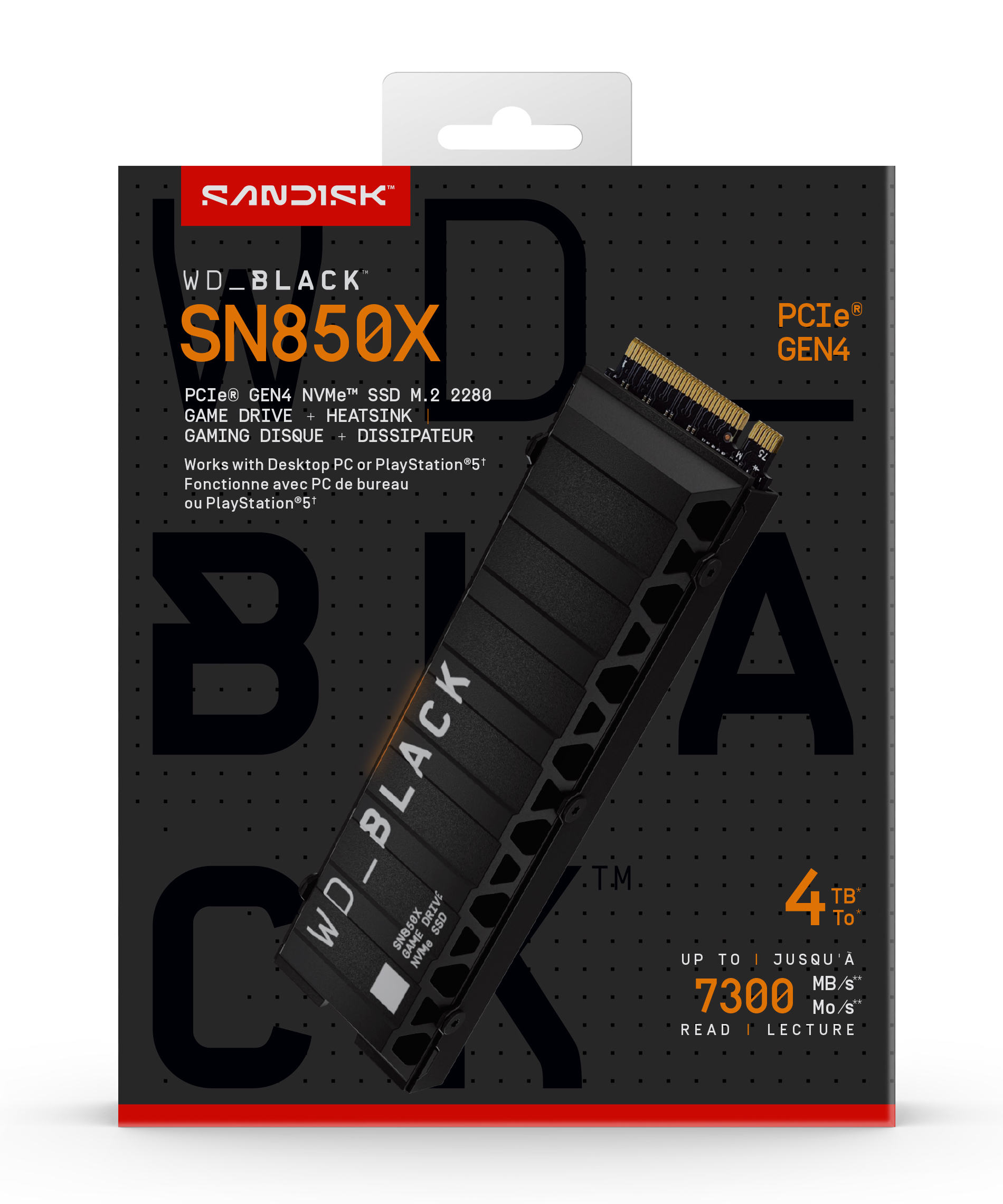 WD BLACK SN850X 4TB SSD H/S HEATSINK