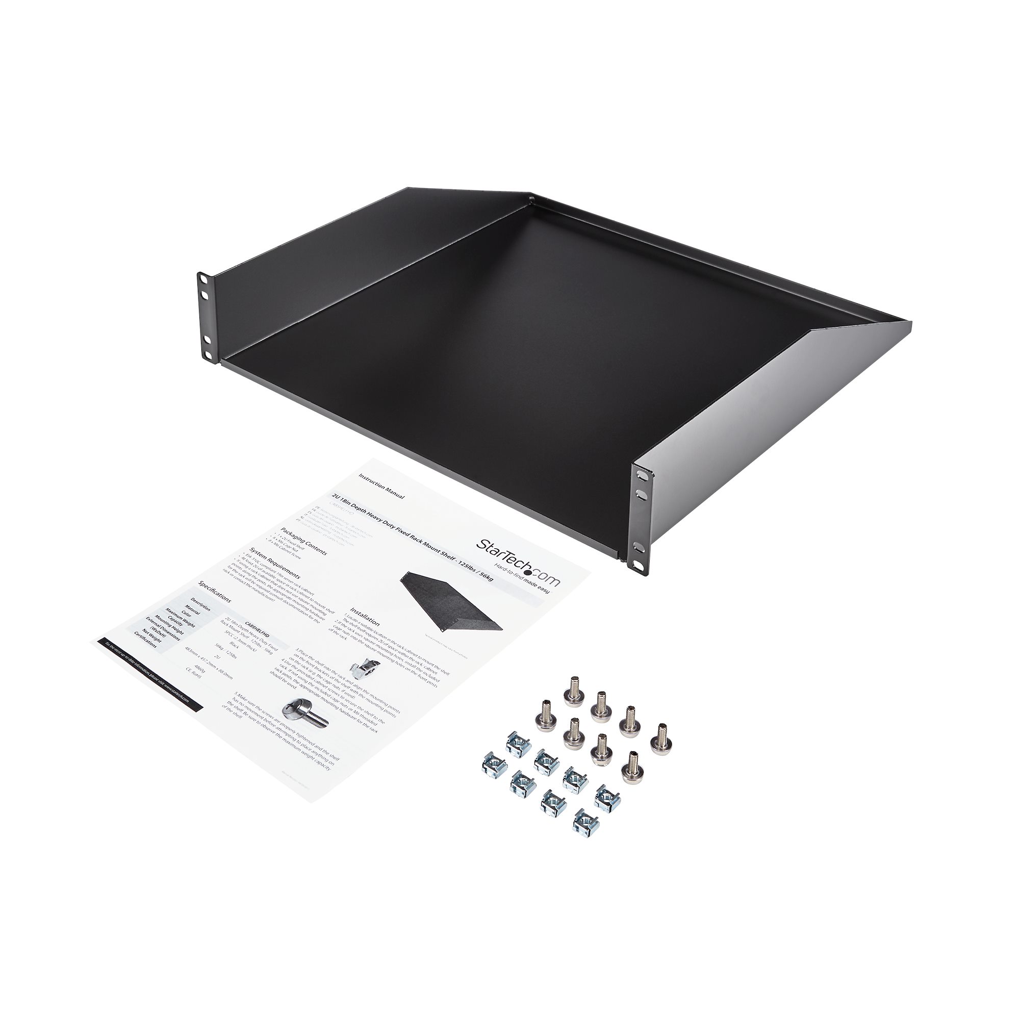 2U FIXED RACK MOUNT SHELF .