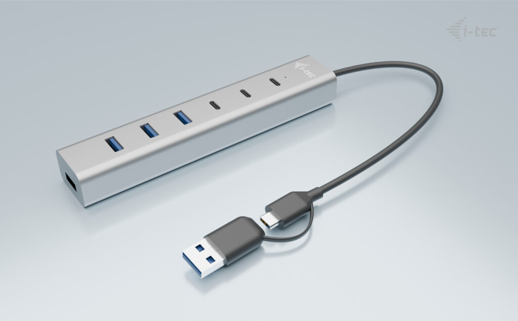 I-TEC USB-C/USB-A Charging Metal HUB 7 Port 3x USB-C 3.2 Gen. 1 4x USB-A 3.2 Gen. 1
