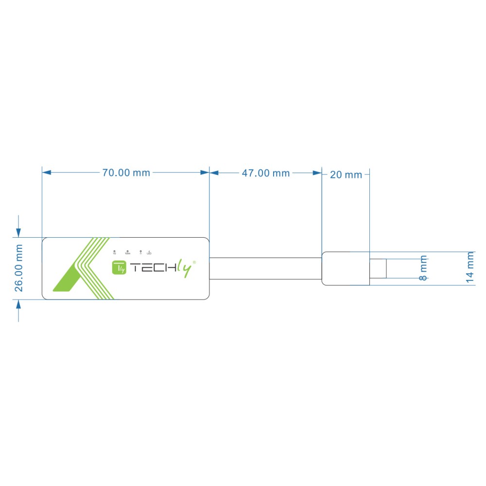 EFB Techly USB 3.1 Typ C RJ45 10/100/1000 weiss