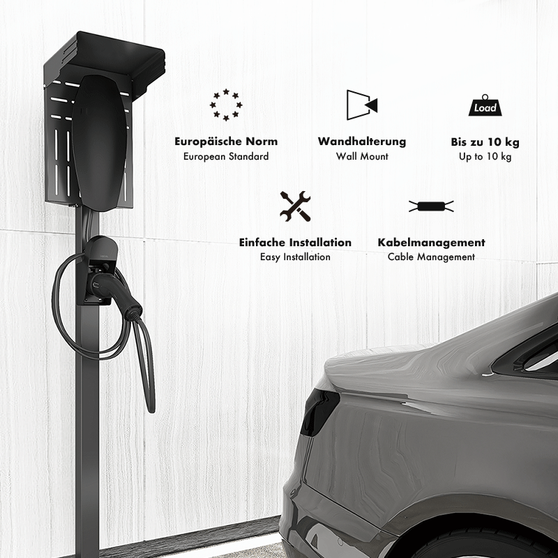Logilink Wandhalterung m.Kabelablage f. Auto-Ladekabel,schw.