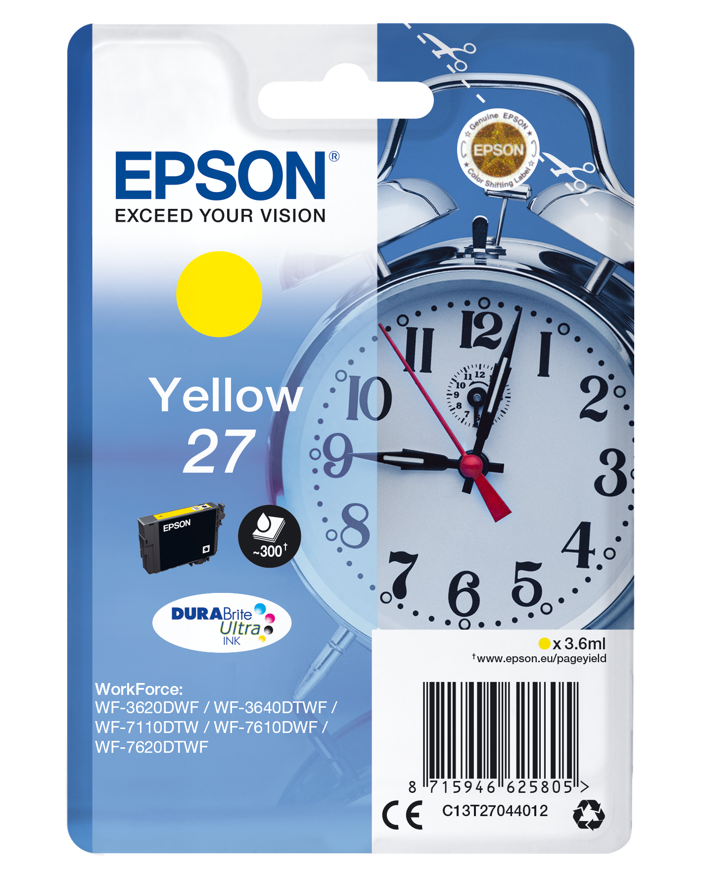 EPSON 27 / T2704 (Wecker) gelb Druckerpatrone