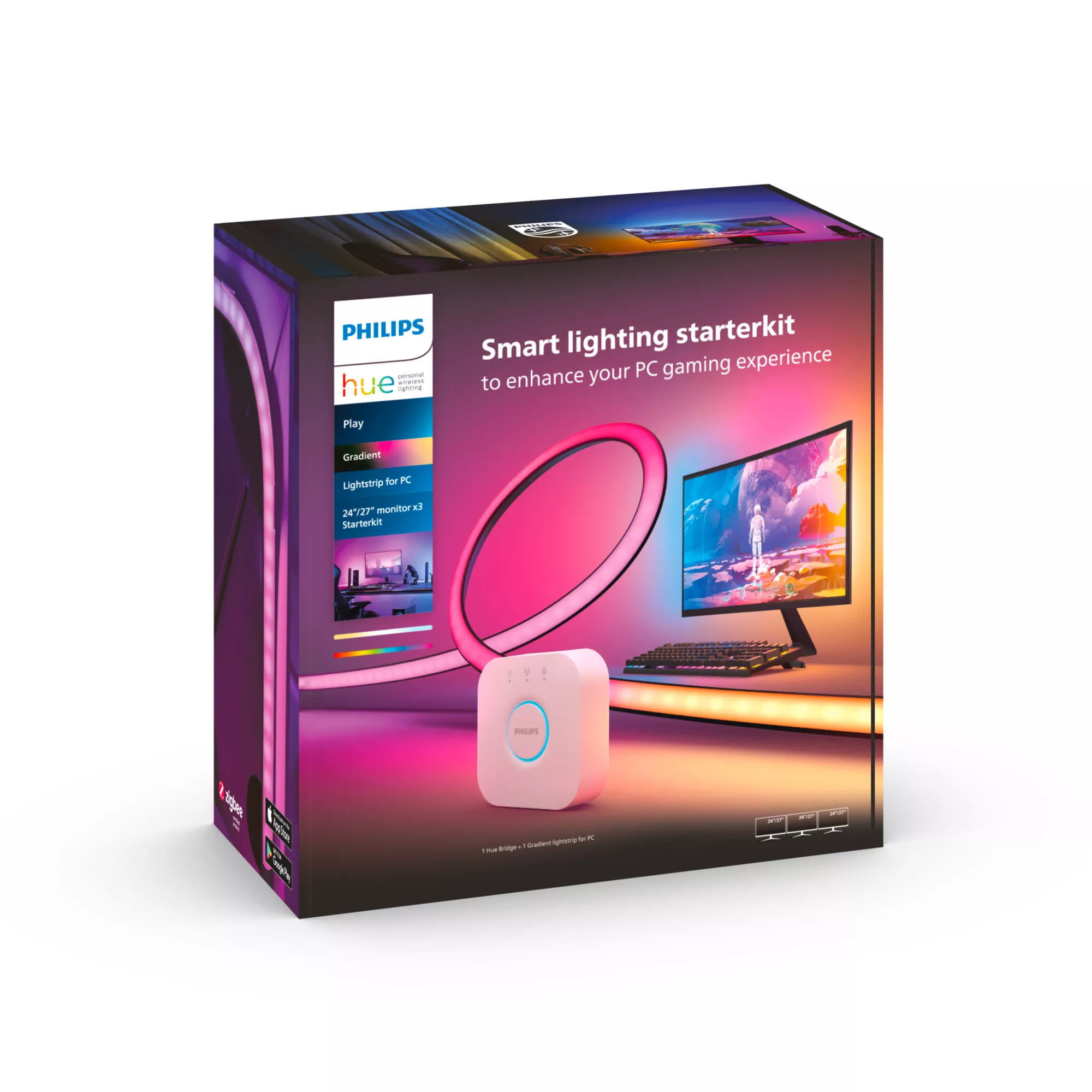 Play Gradient Lightstrip für PC (3x 24-27" Starter-Kit), LED-Streifen