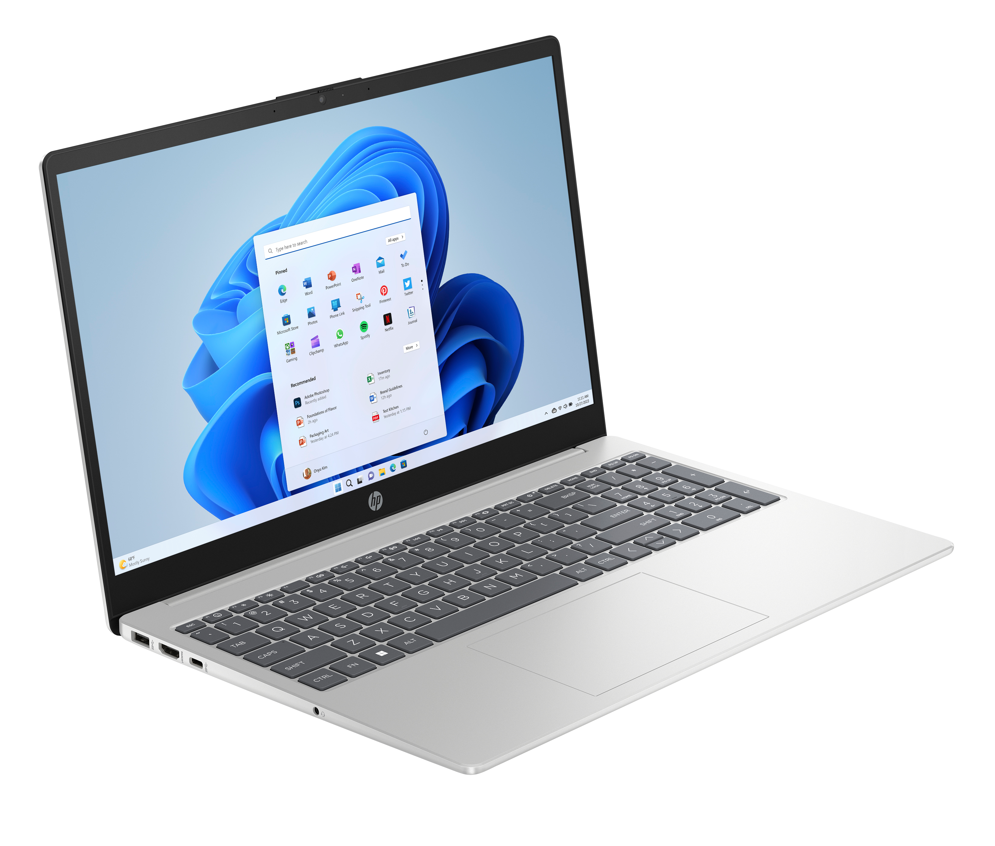 HP 15-fd0519ng Laptop 39,6 cm (15,6 Zoll), 4 GB RAM, 128 GB UFS, Intel® N150