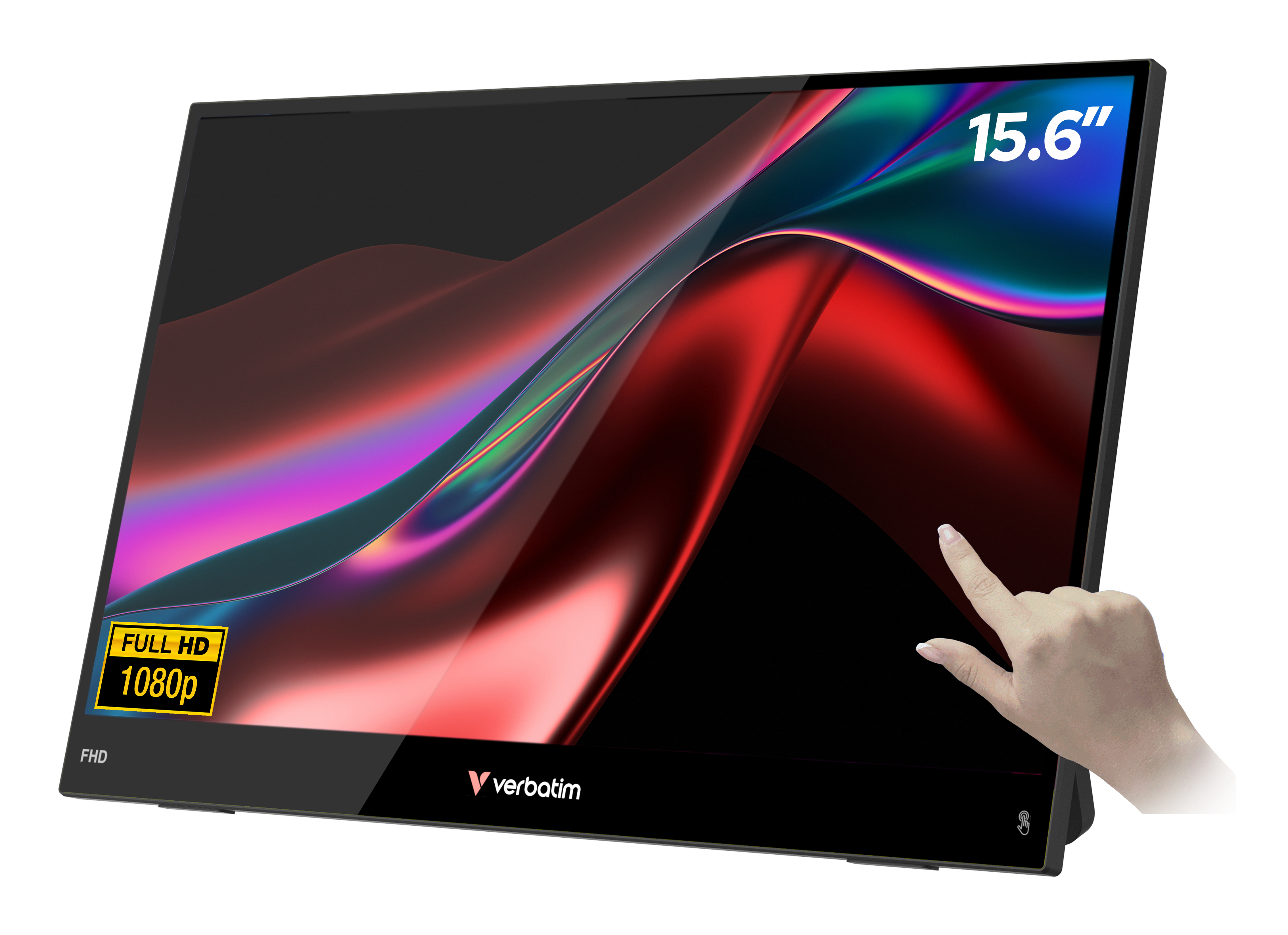 Verbatim Portable 15,6 Zoll FHD Touch Monitor Schwarz