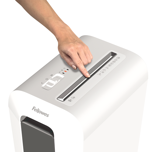 Fellowes Powershred LX65 Aktenvernichter mit Partikelschnitt P-4, 4 x 40 mm, bis 10 Blatt, weiß