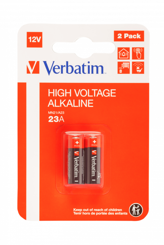 Verbatim ALKALINE BATTERY 12V 23A (MN21/A23) 2 PACK