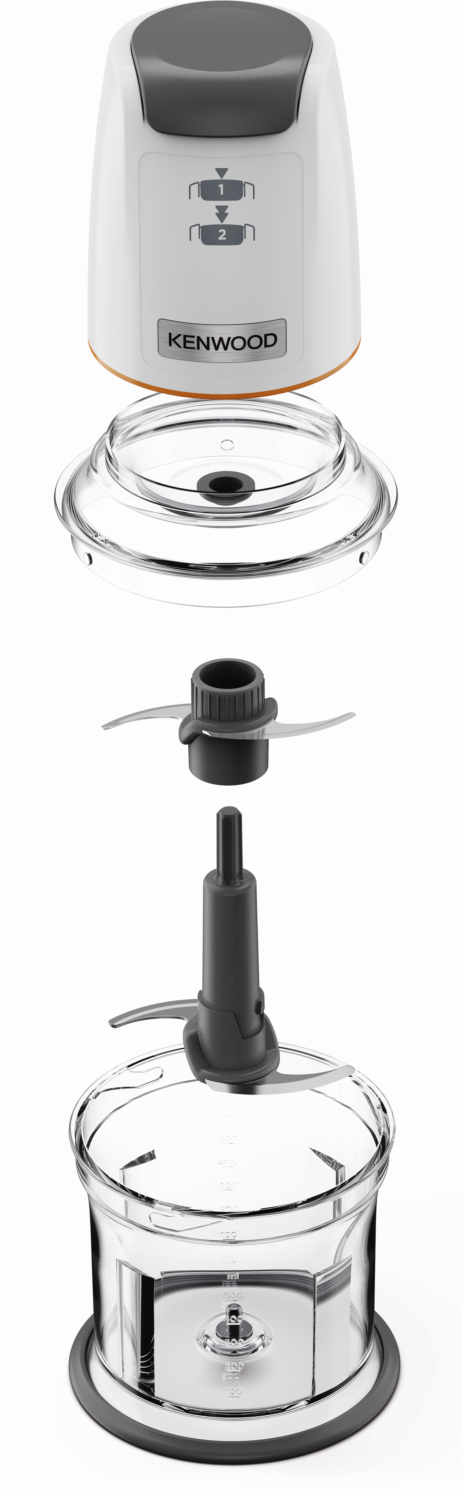 Kenwood CHP61.000WH EasyChop Zerkleinerer mit vier Klingen, 500W, weiß